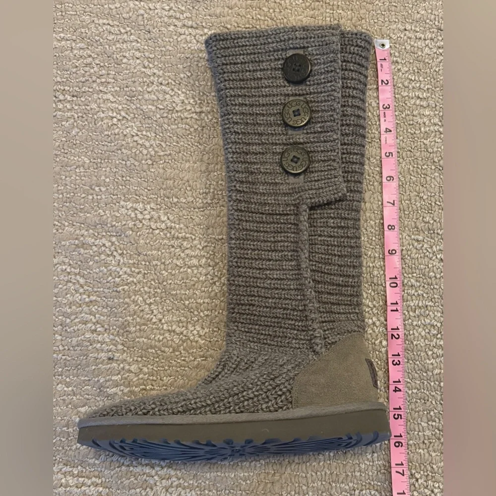 UGG Cardy Gray Knit Button Boots - Picture 4 of 7
